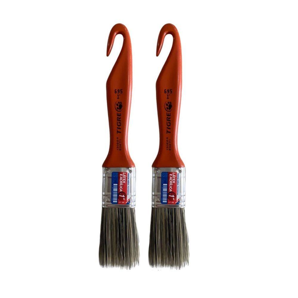 Kit 2 Trincha Pincel P/ Pintura Látex Acrílica 1`` Tigre