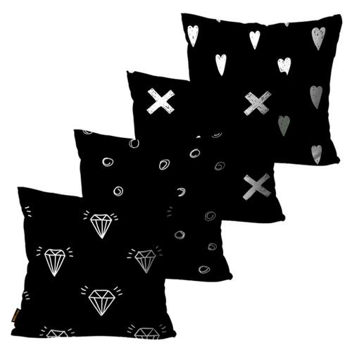 imagem-Kit com 4 Capas para Almofadas Decorativas Abstratas 45x45cm