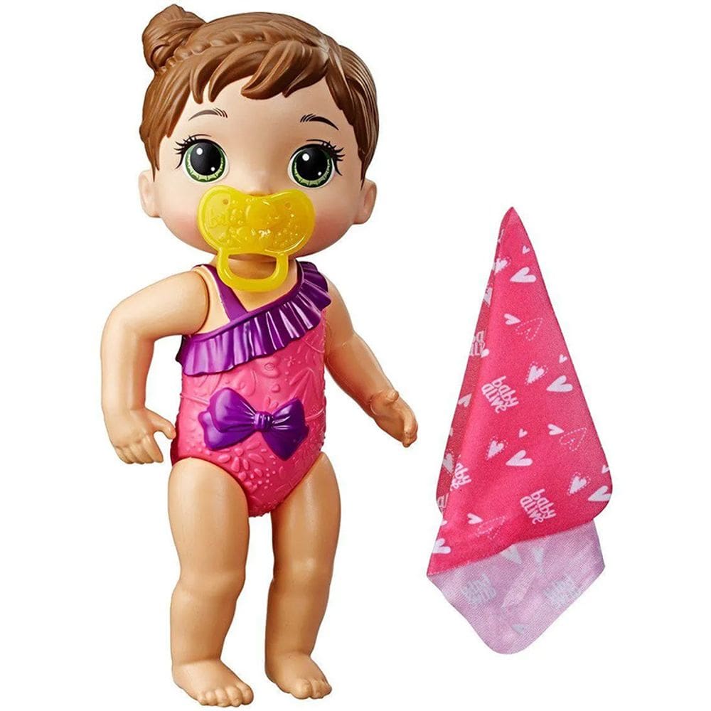 Boneca Baby Alive Bebê Banhos Carinhosos Morena E8716 E8722 - Hasbro