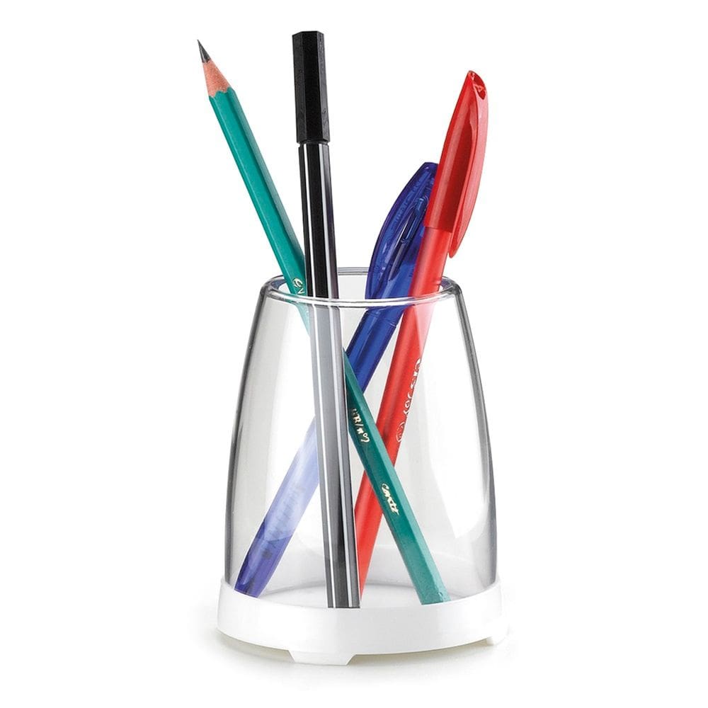 Porta Lápis Caneta Treco Organizador Branco Transparente Maxcril Waleu | Office | Escritório | Organização | Pen Holder