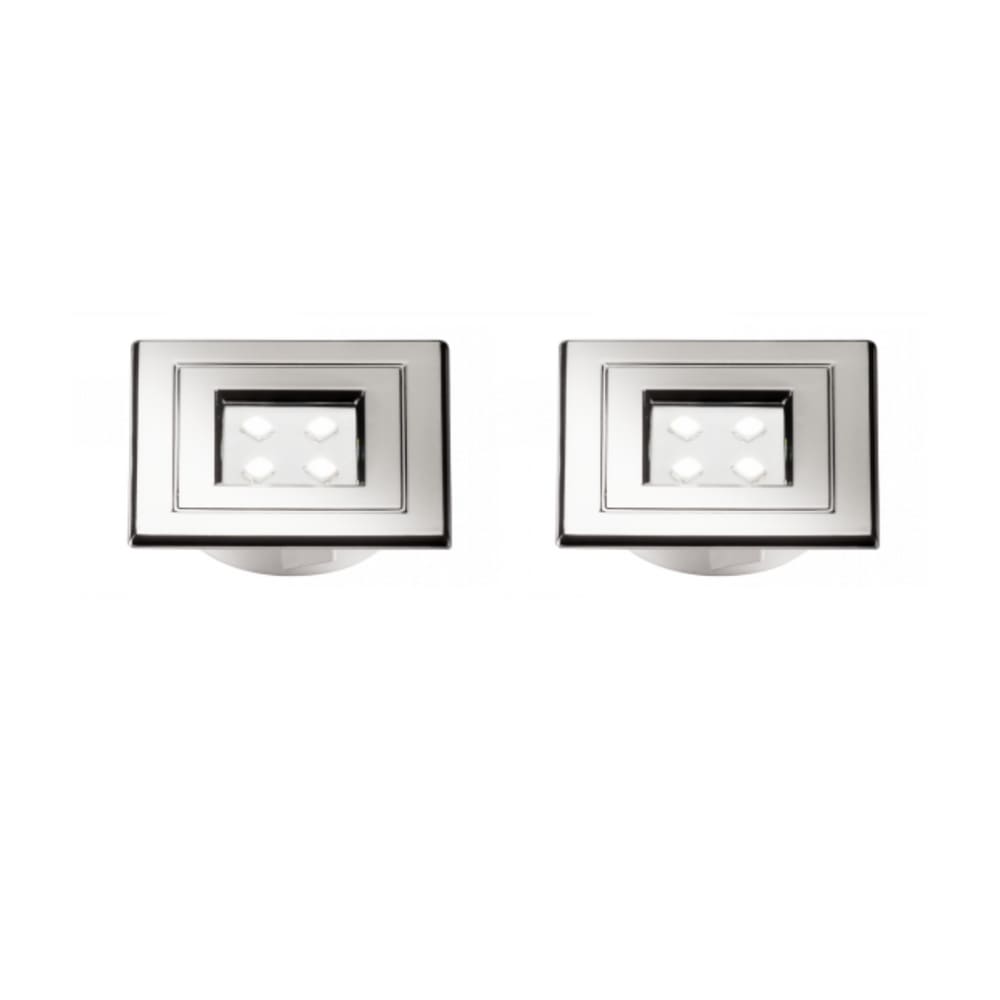 02 Luminaria Spot de embutir para Móveis MDF Madeira Quadrado 6000k Branco Frio