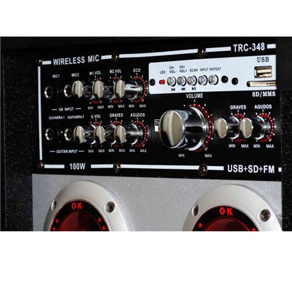 その他 somunia Ver.2.0 Complete Set Conjunto 2 Caixas Acústicas com MP3 FM 2 Microfones | Extra