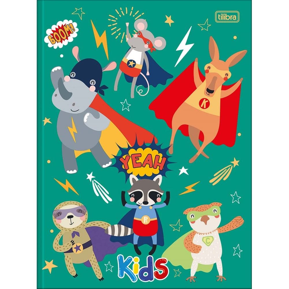 Caderno Brochura Costurado Grande Sapeca Kids 96 Folhas Capa Dura Tilibra