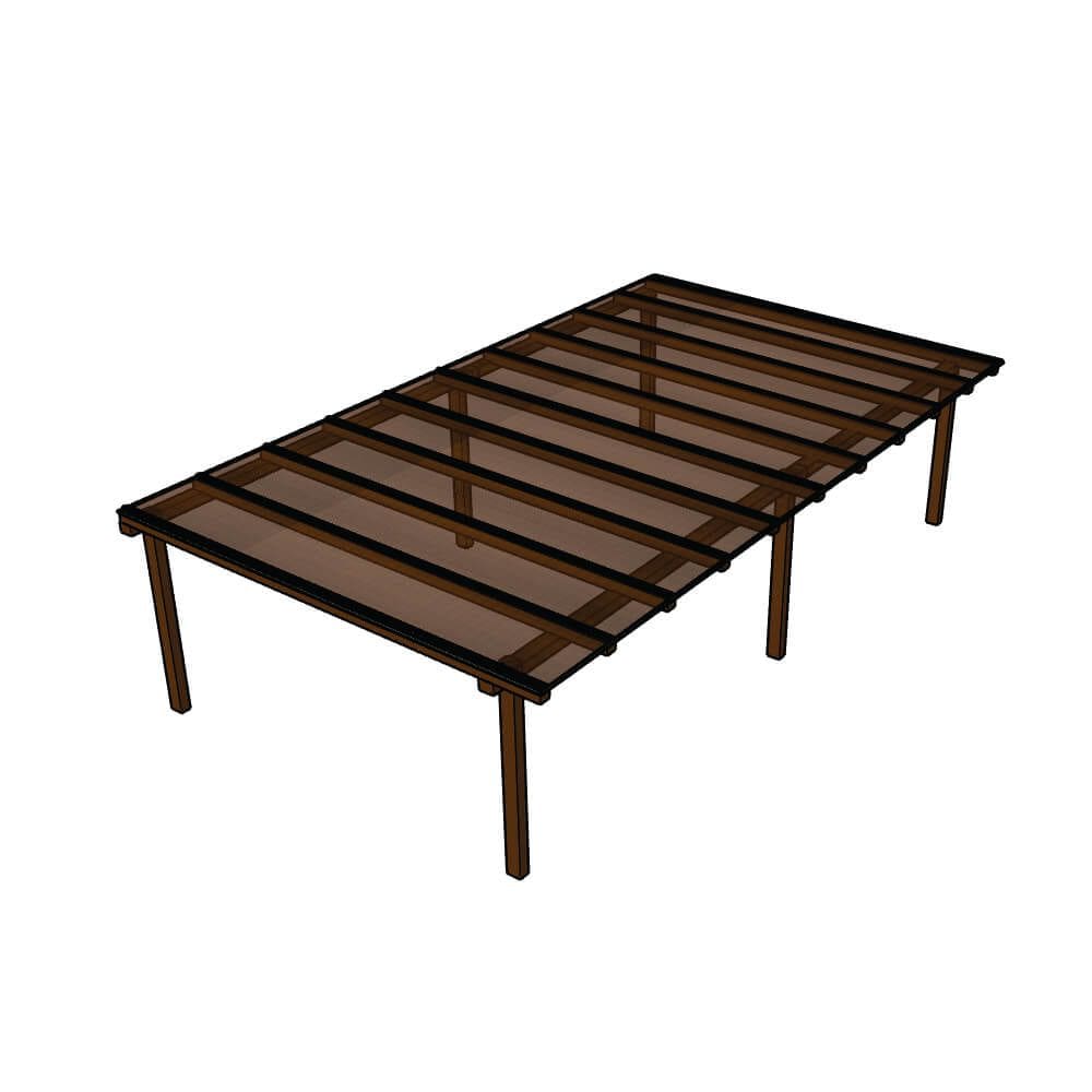 Kit Policarbonato Bronze 6mm 10,00m x 2,00m - Perfis Naturais