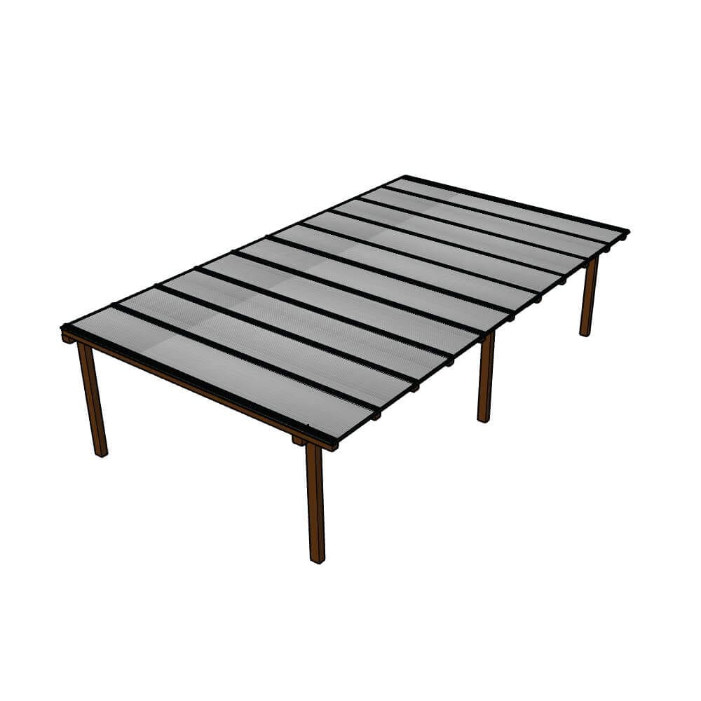 Kit Policarbonato Cinza Refletivo 6mm 7,00m X 6,00m - Perfis Naturais