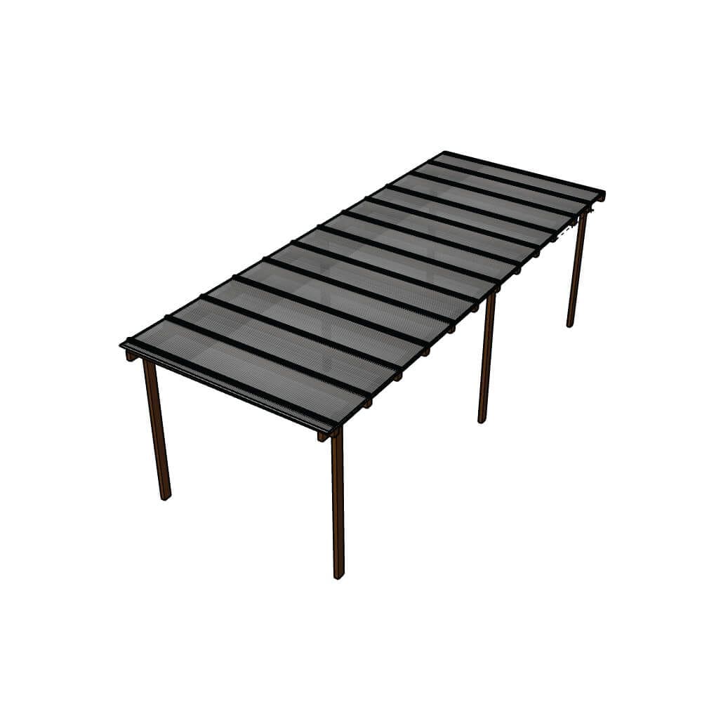 Kit Policarbonato Cinza Refletivo 6mm 8,00m x 3,00m - Perfis Naturais
