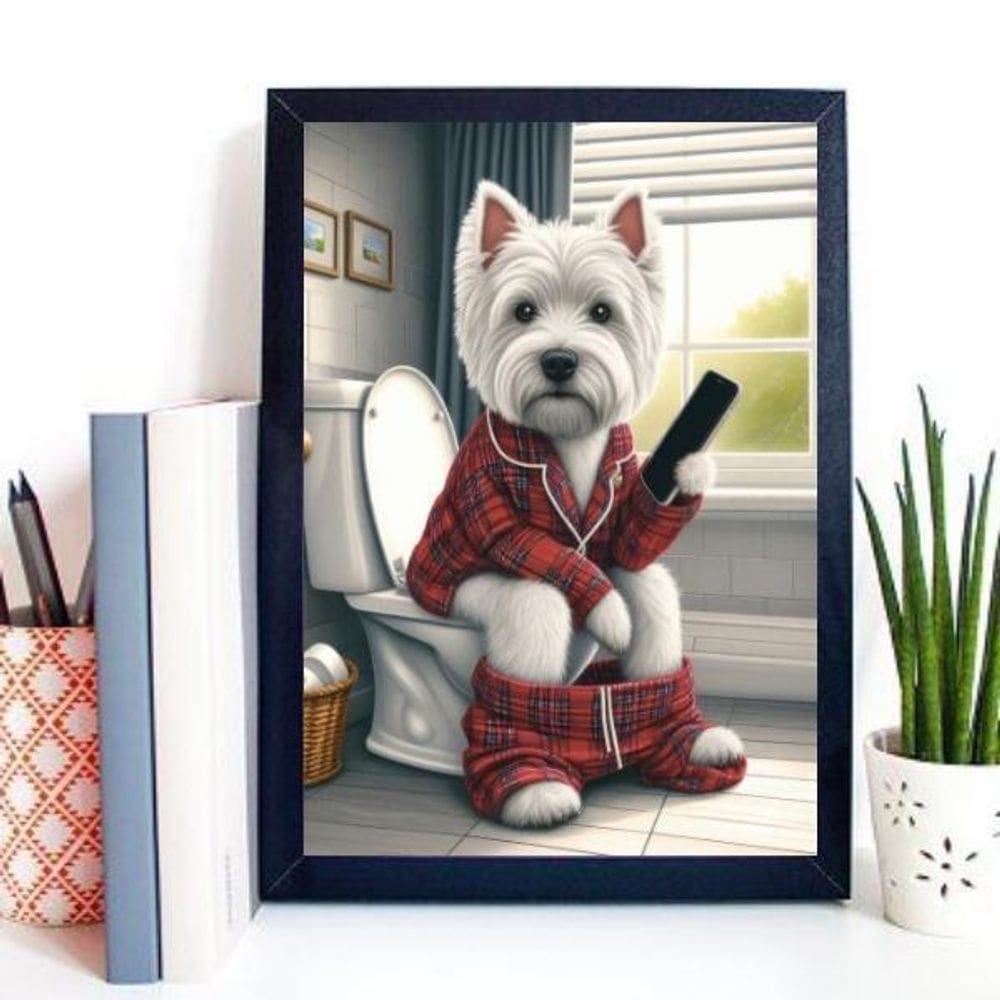 Quadro Para Banheiro West Highland 45X34Cm - Com Vidro