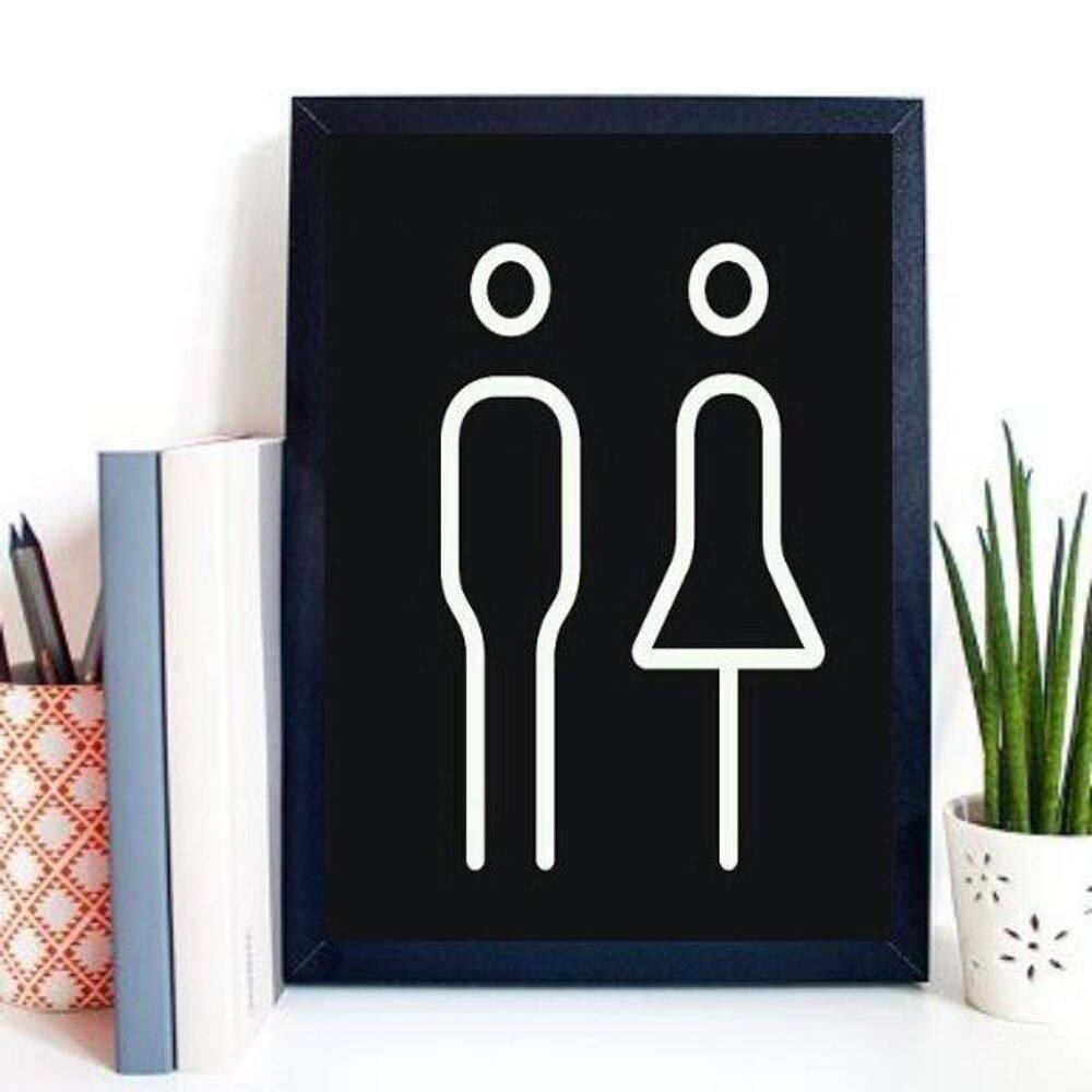 Quadro Sinalização Banheiro Unissex 45X34Cm