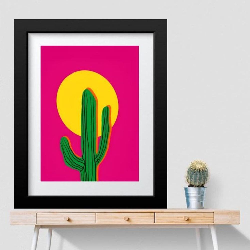 Quadro Cacto Pink - 60X48Cm