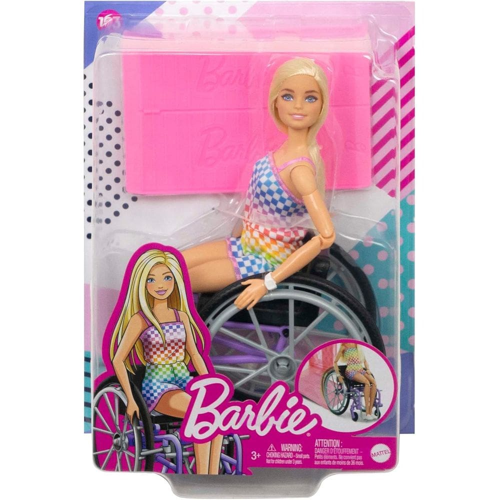 Boneca Barbie Fashionista Cadeira De Rodas Loira 194 Mattel