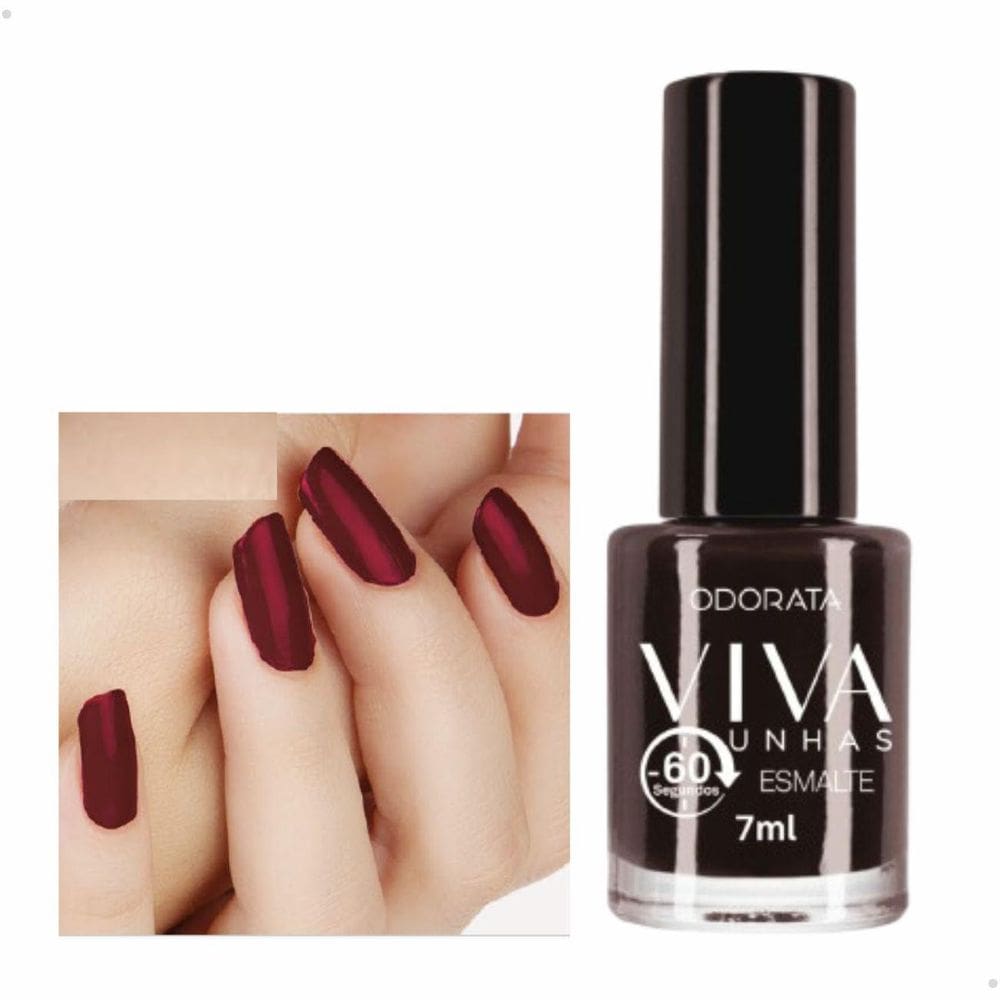Esmalte 60 Segundos Vermelho Café 7Ml Viva Unhas Odorata Ref