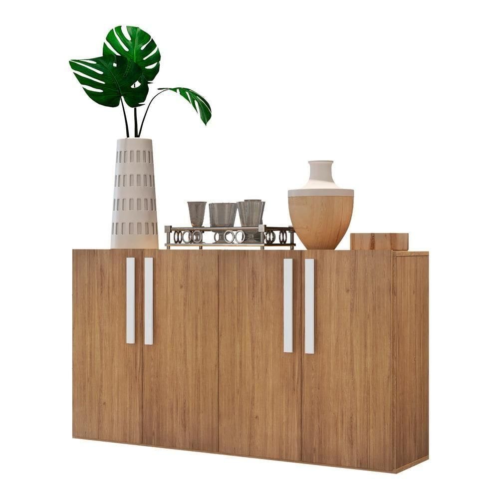 Aparador Buffet 4 Portas Viena Rustic/branco