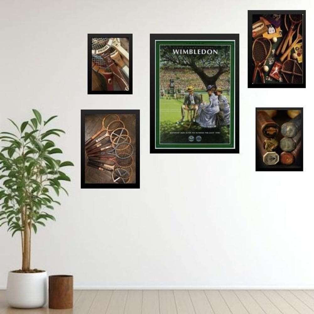 Kit 5 Quadros Tênis Vintage - Paisagem - Com Vidro