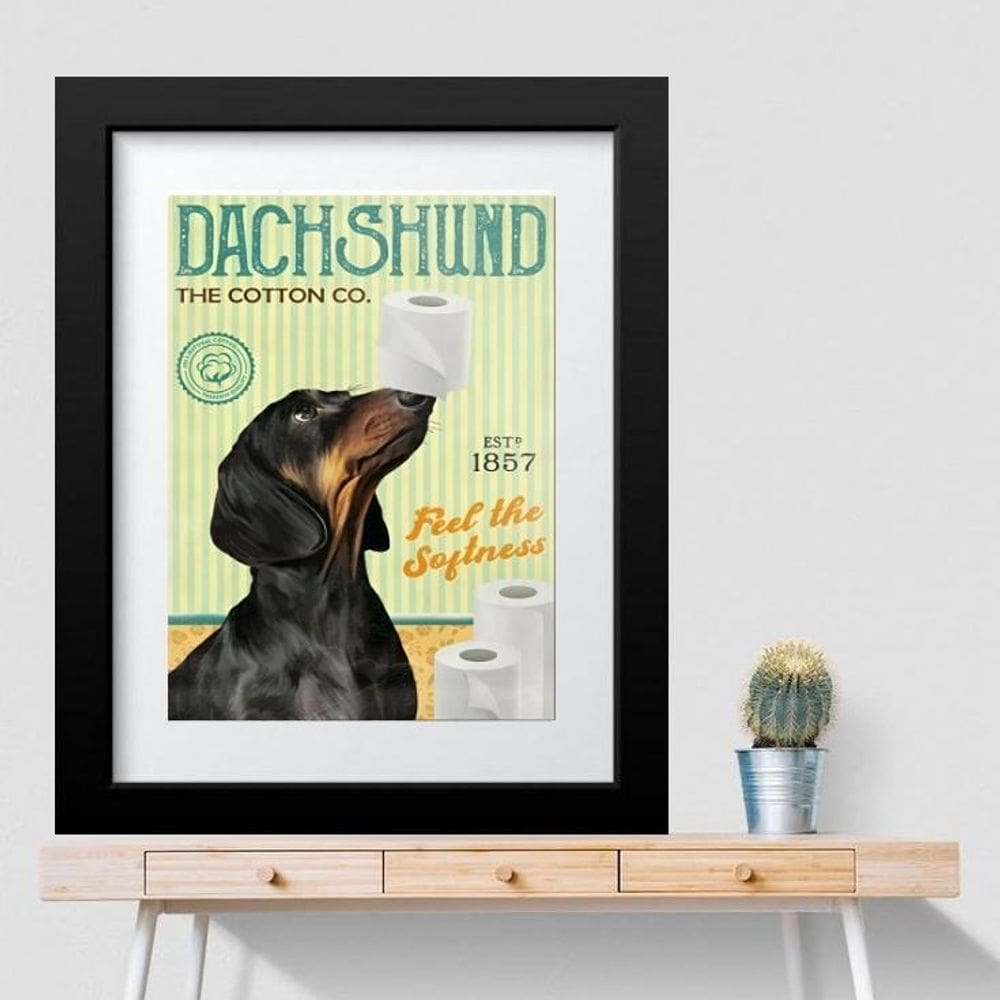 Quadro Para Banheiro Dachshund- 60X48Cm