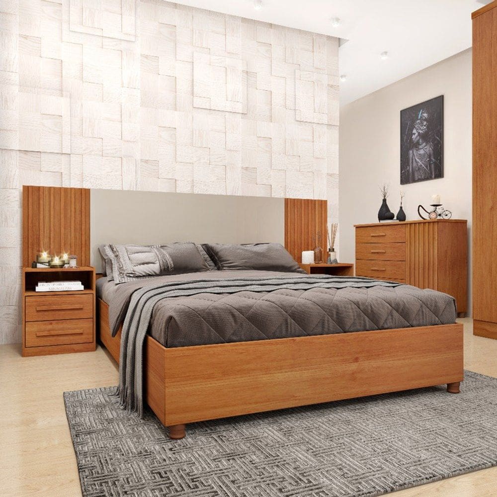 Painel para Box Casal Ripado - Barcelona-Cinamomo/Off White - Tcil Móveis