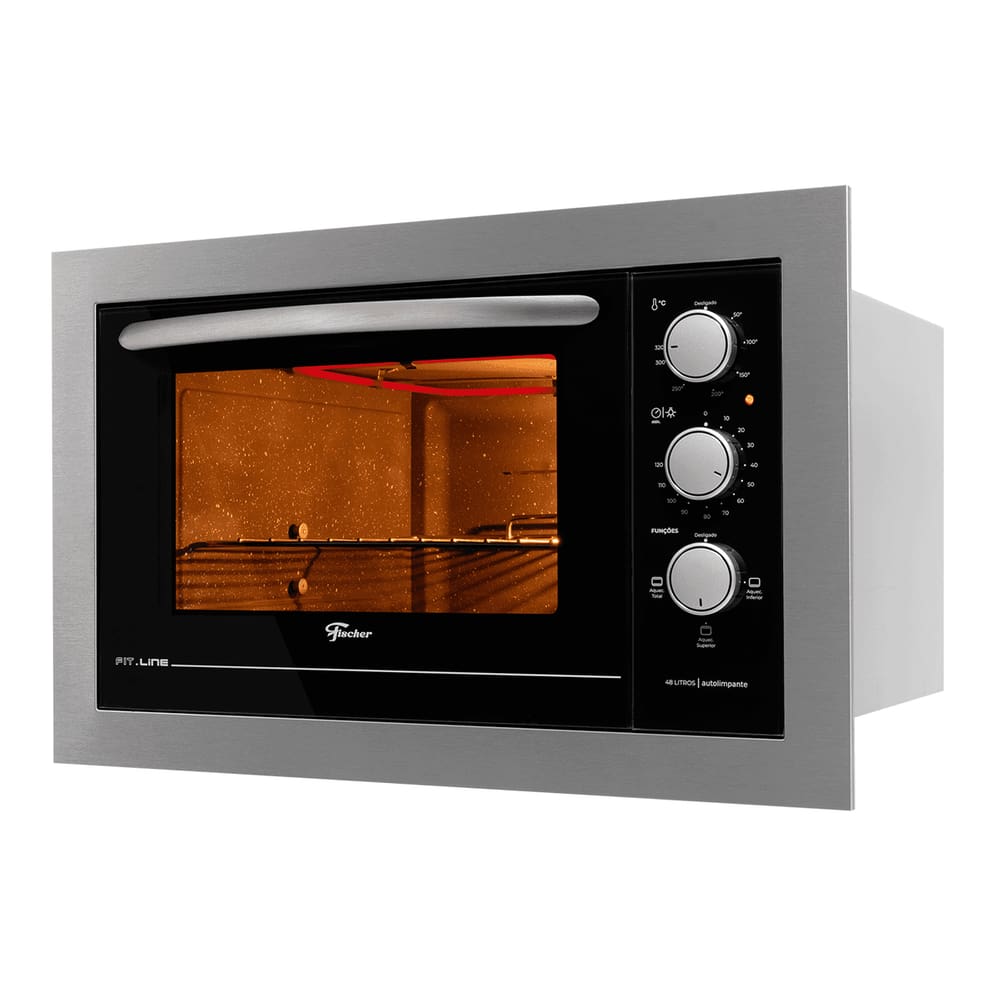 Forno ElÉTrico De Embutir Fischer Fit Line 48 Litros Inox 34493