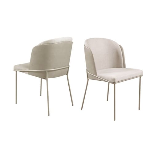 imagem-Cadeiras para Mesa de Jantar Base em Metal - Aurora - CM Decor - Off White 