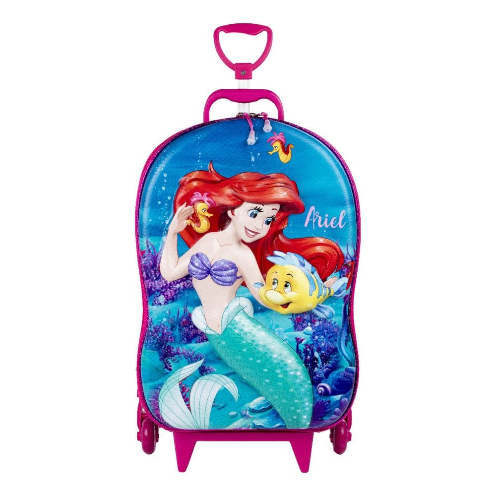 Mochila De Carrinho Pequena Sereia Infantil em 3d Rígida