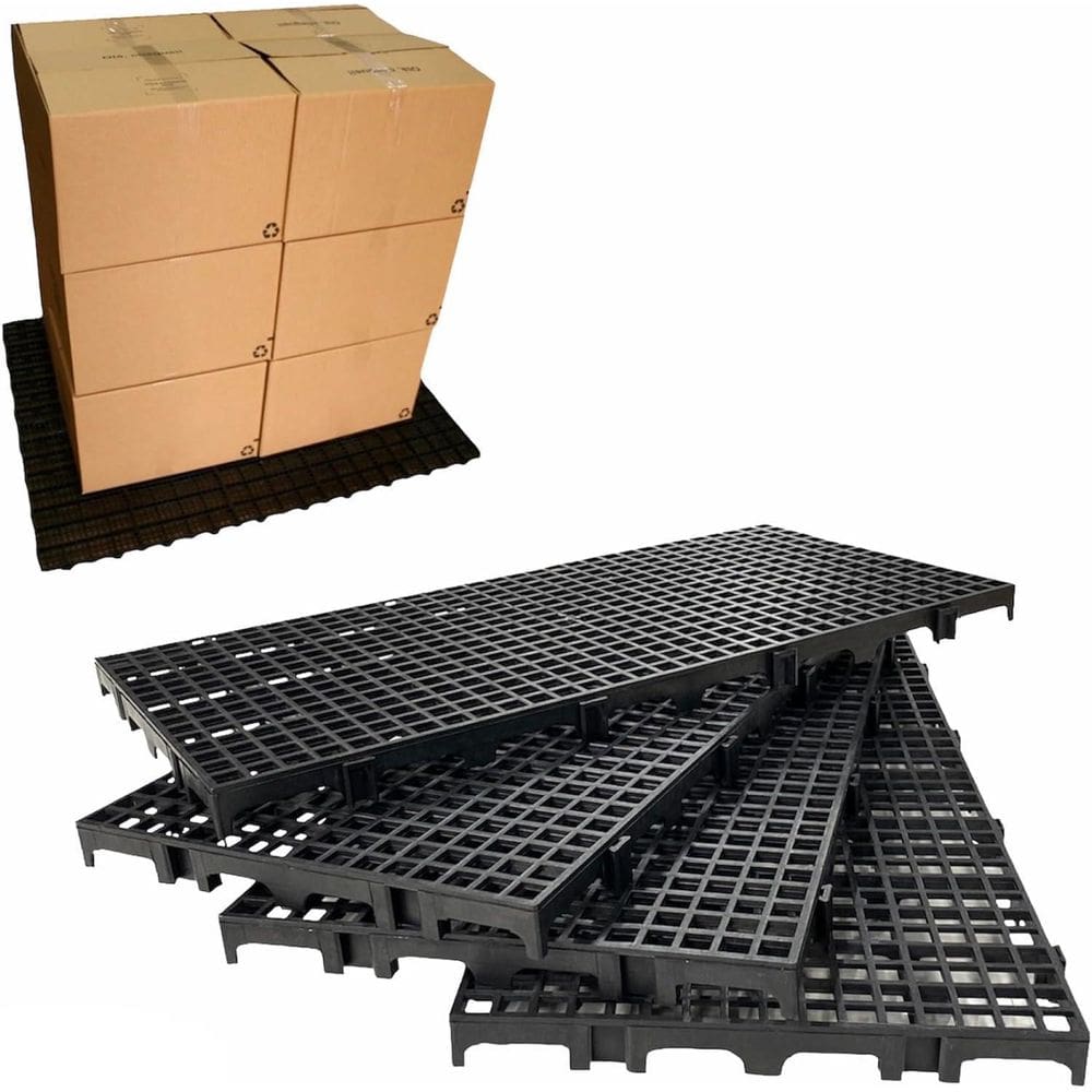 40Pc Pallet Estrado Plástico Preto 2,5X25X50 Cm De Qualidade