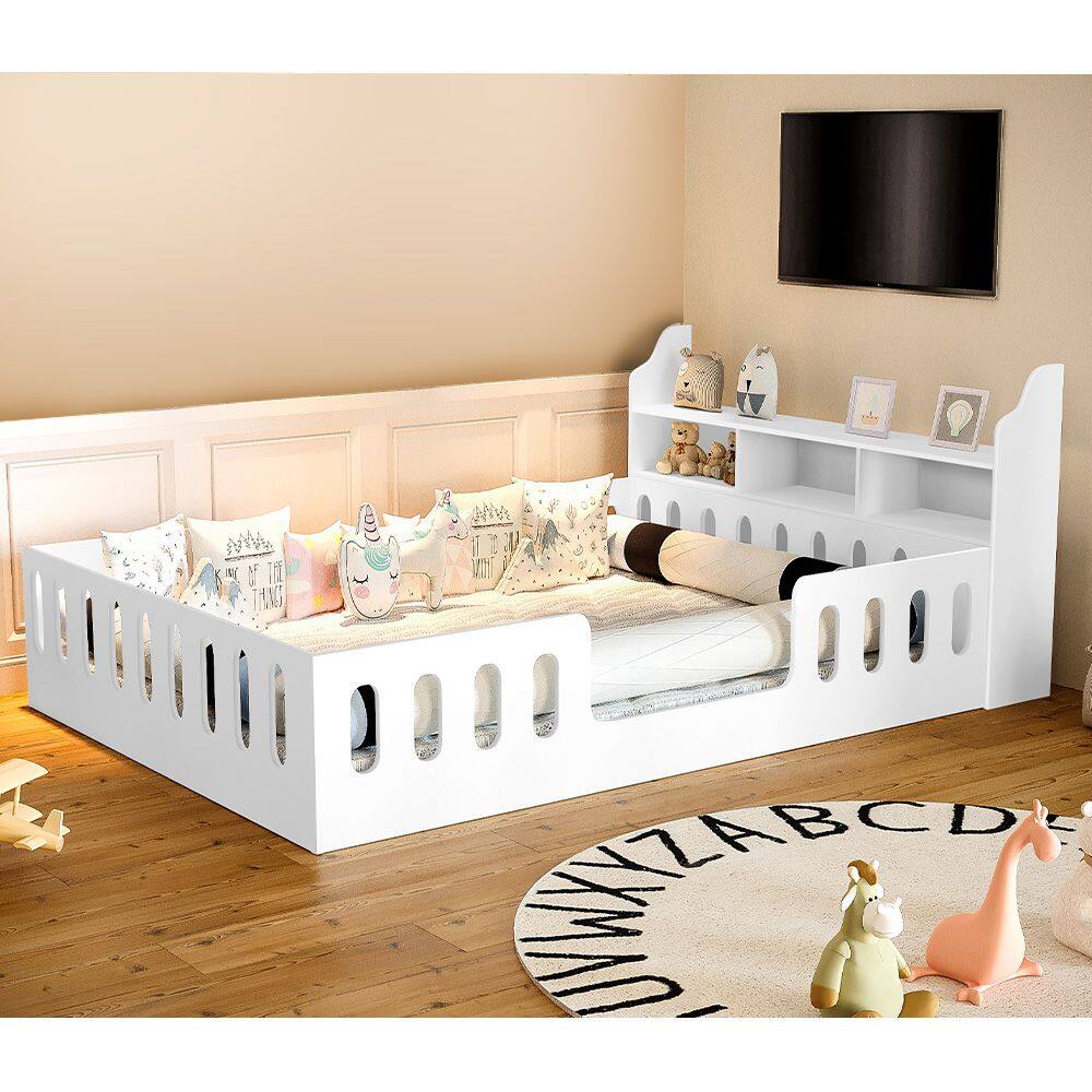 Cama Infantil Casal com Nicho Helo - Branca