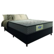 Cama Box Casal Colchão Molas Flora Gazin Cinza/Branco 138x188x60cm - Suporta Até 110 Kg Por Pessoa