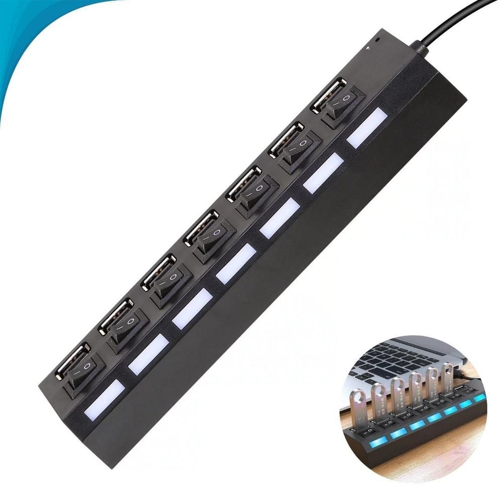 Régua Usb 7 Portas Com Entrada Usbc Dia Das Mães
