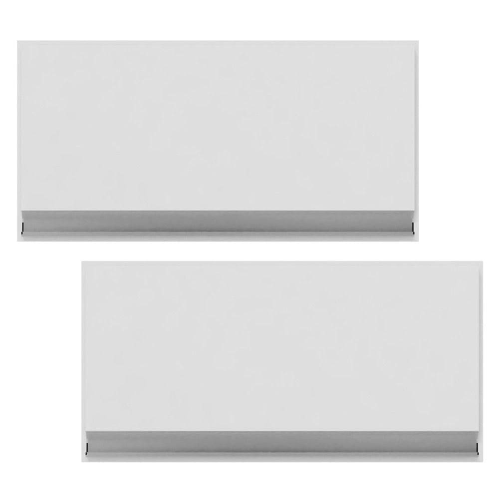 Kit 02 Armários Aéreo Geladeira Cozinha 60cm 1Porta Branco