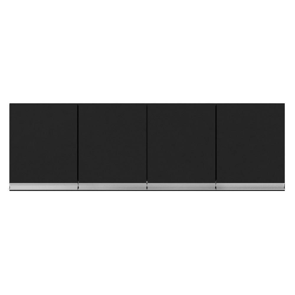 Armário De Cozinha Aéreo Andréia 160Cm 4 Portas Preto