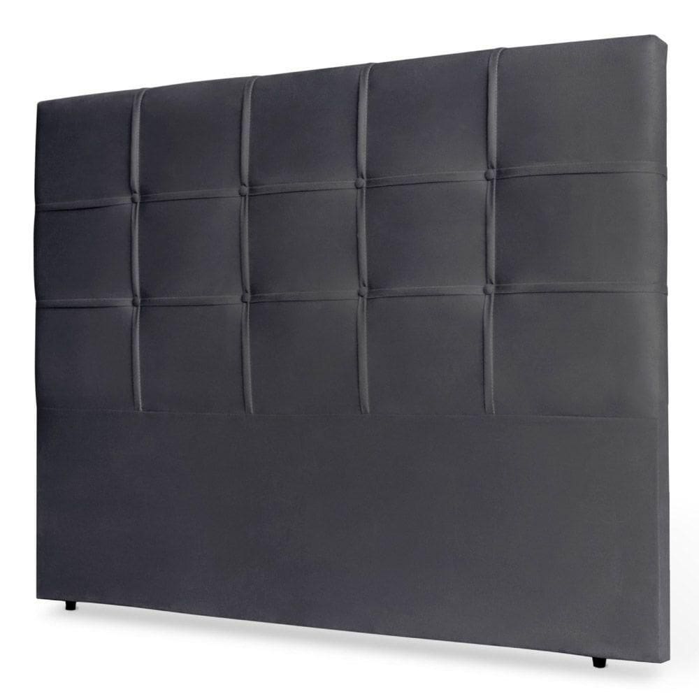 Cabeceira Estofada Box Casal King Size Fiorella 195cm Cinza