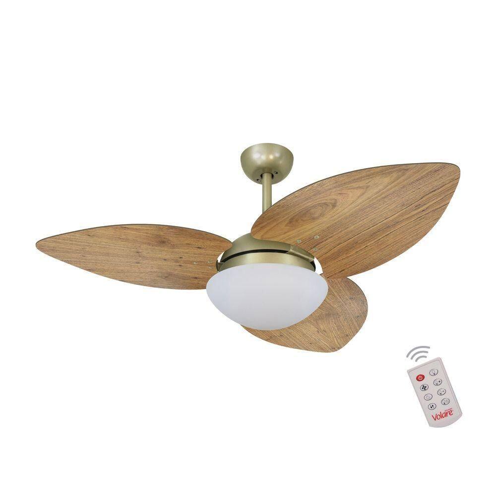 Ventilador De Teto Gold 3 Pás Rádica Freijó 127V C/ Controle