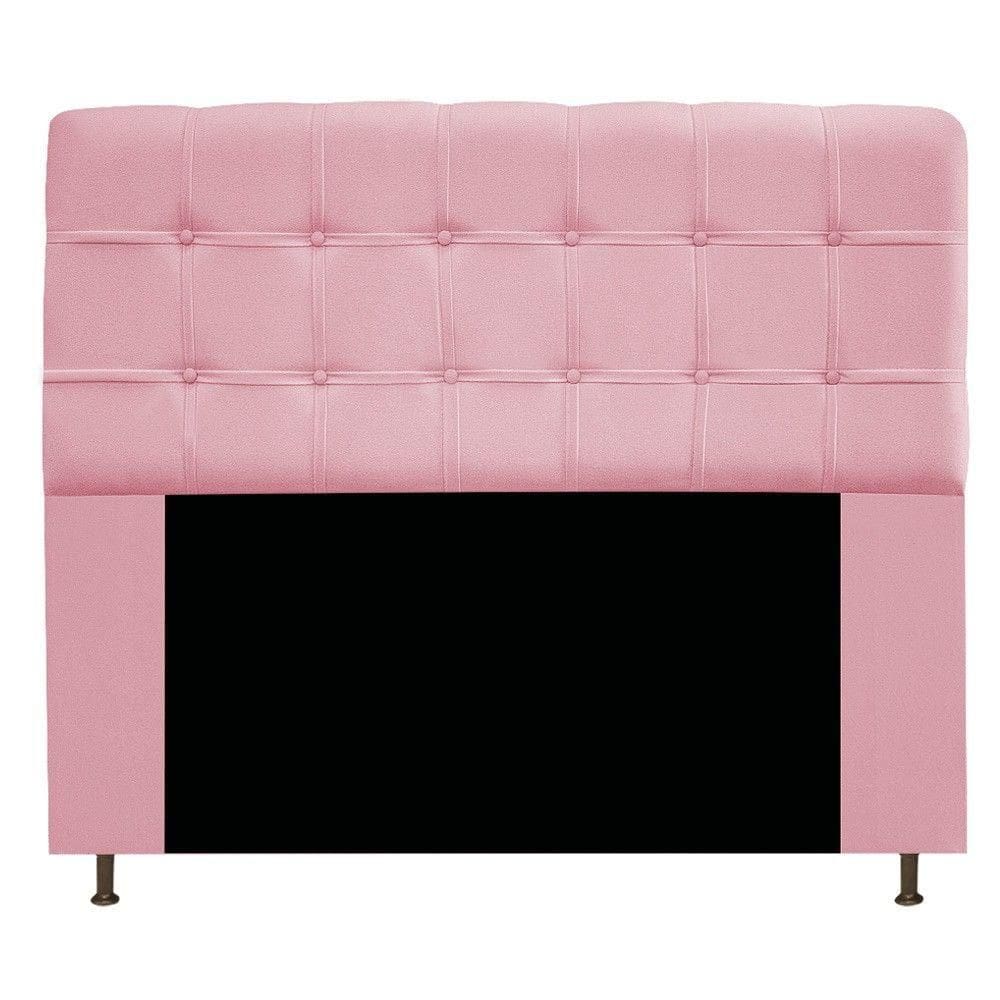 Cabeceira Mel 195 Cm King Size Com Botonê Suede Rosa Bebê