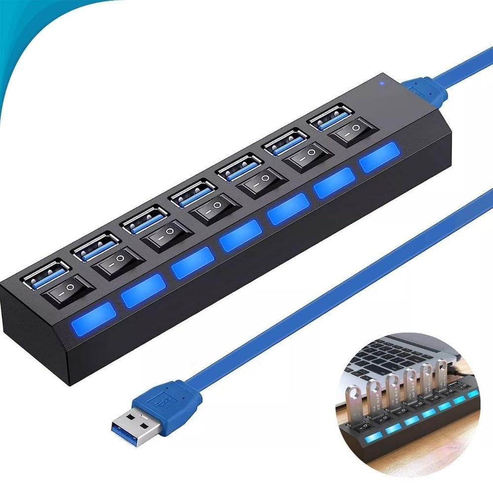 Hub Usb 7 Portas Com Entrada Usbc