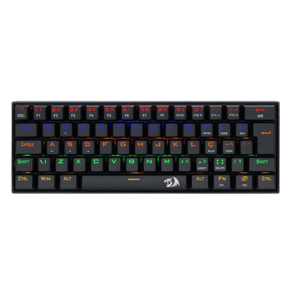 Teclado Mecânico Gamer Redragon Lakshmi - ABNT2 - Iluminação Rainbow - Switch Azul - K606R-BLUE