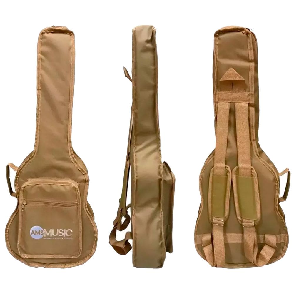 Bag Capa Acolchoada Cargo Luxo Para Violão Baby Bege