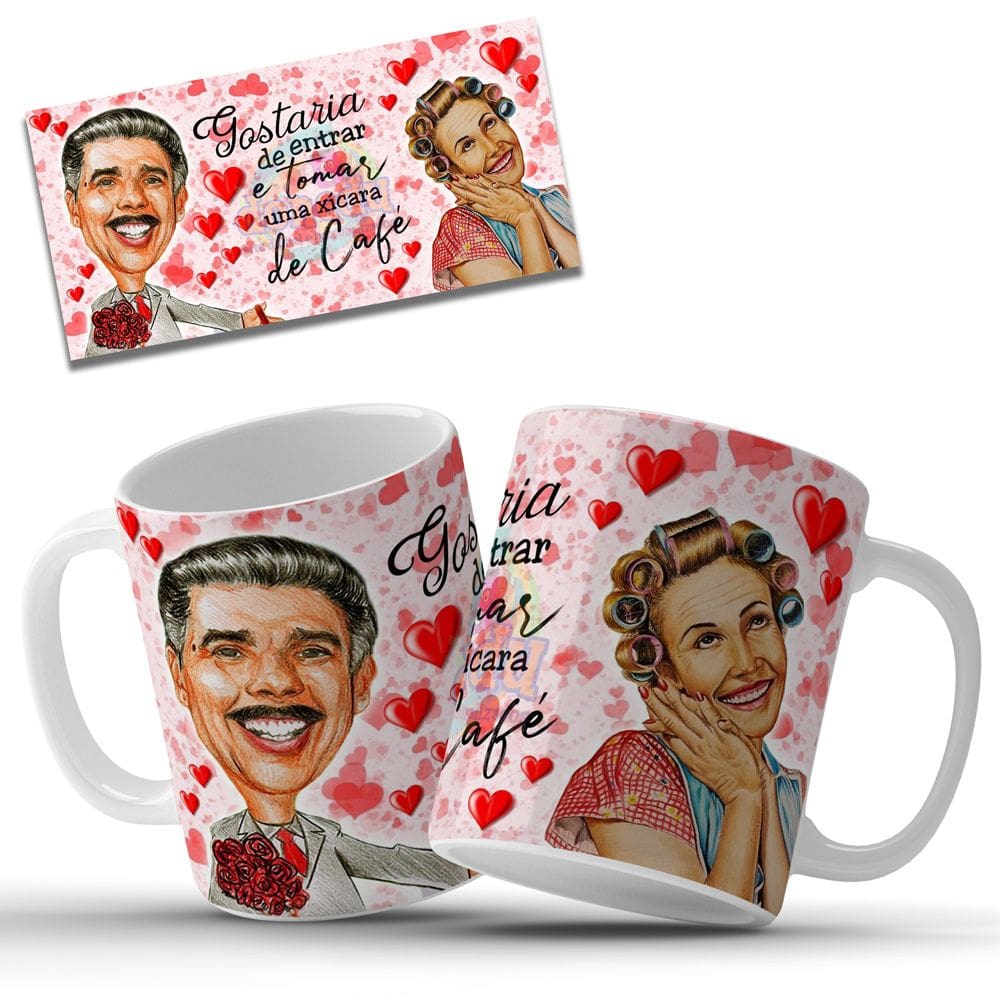 Caneca Personalizada Professor Girafales e Dona Florinda Xicara de Café