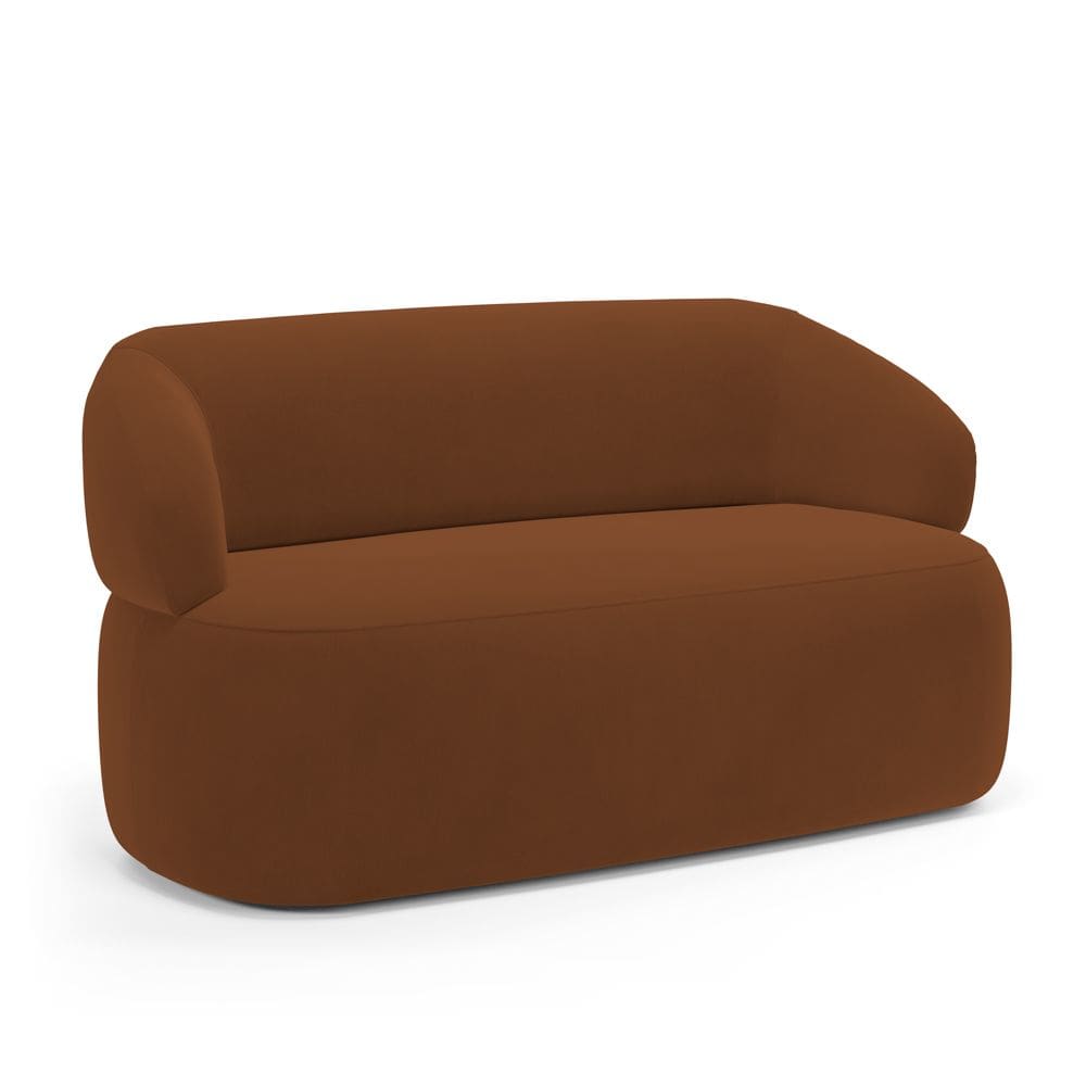 Sofá Orgânico 03 Lugares Living Glee 170cm Veludo Terracota - Desk Design