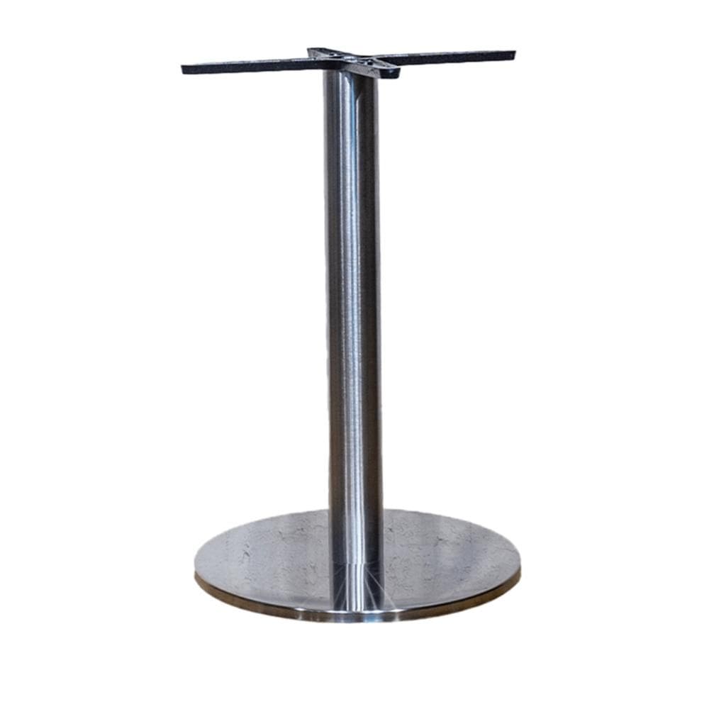 Base de Mesa de Jantar Redonda Pisa Beta Fratini 72 cm (altura) em Aço Inox com Disco Redondo