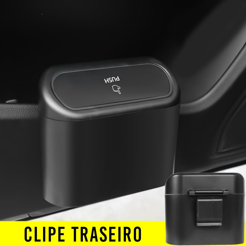 Lixo Preto para Carro à Prova dÁgua Uber com encaixe Compacto Lixeira