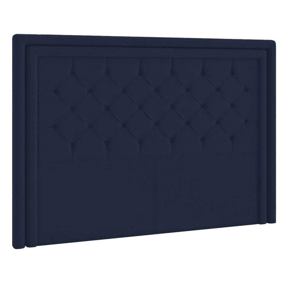 Cabeceira Casal P04 140 Cm Suede Azul Marinho Tca 948