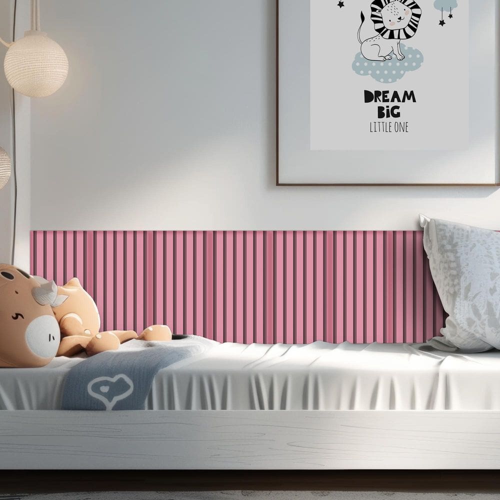 Cabeceira Estofada Ripada Modular Cama Box - Rosa