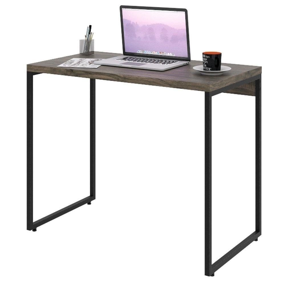 Mesa De Escritório Escrivaninha 90Cm Dynamica Industrial C08 Carvalho Dark