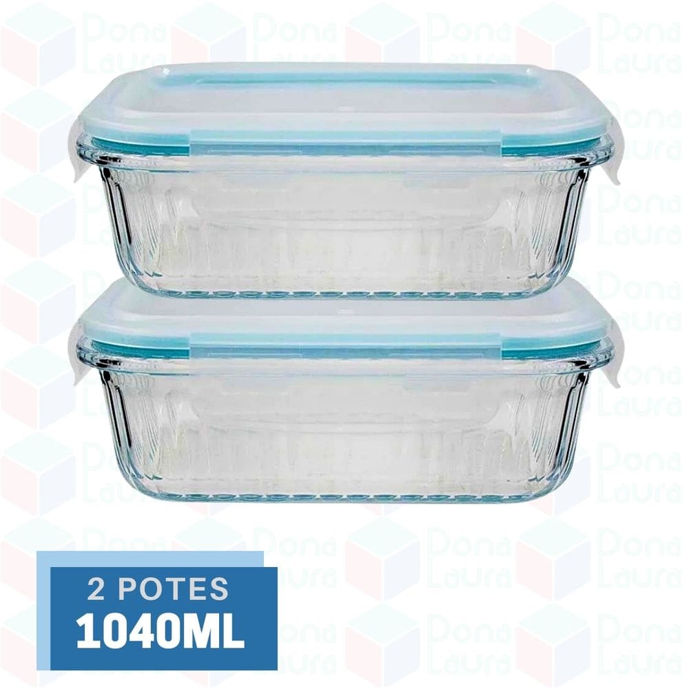 Pote Canelado 1040ml Airfryer Microondas Freezer Fitness 2Un