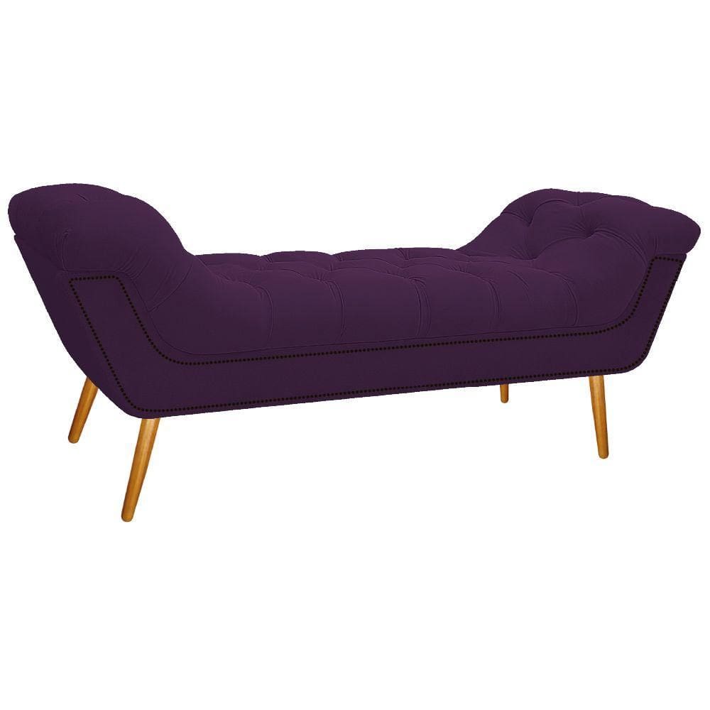 Calçadeira Estofada 160cm Queen Size Suede Roxo