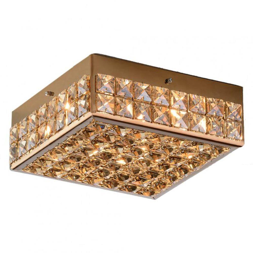 Plafon 4 Luzes G9 25x25x7cm Windows Wdsg2504lg9pf Bronzearte Gold