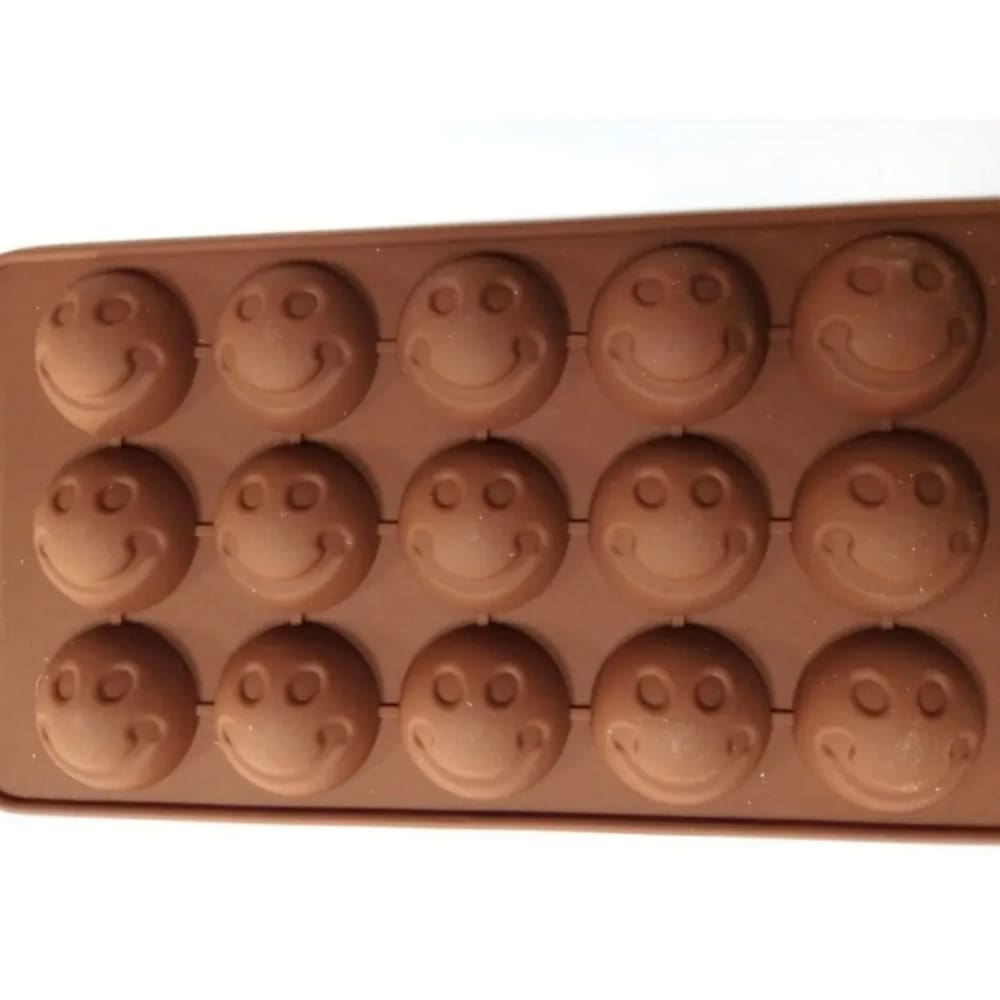 Forma Em Silicone Emoji Smile Carinha Feliz 15 Cavidades