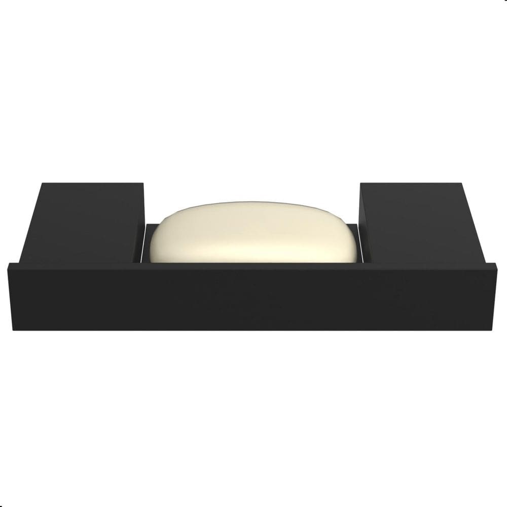Porta Sabonete Dupla Fixação De Parede Preto Fosco F.Master