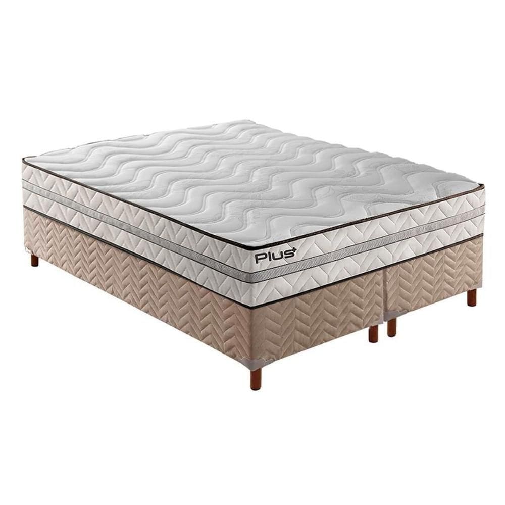 Cama Box Queen: Colchão Espuma Paropas D33 Pasquale Plus + Base CRC Rústico Clean(158x198)
