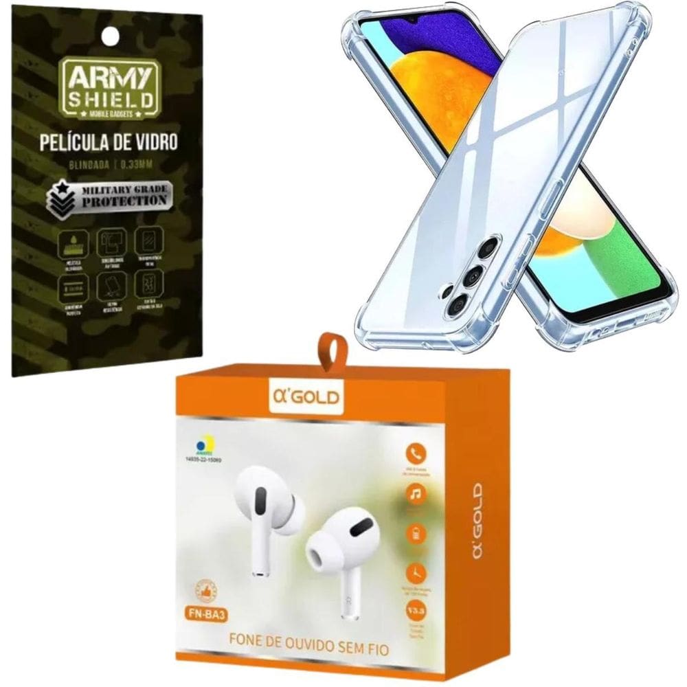 Kit Capinha Samsung Galaxy S21 Plus + Fone Bluetooth + Pel