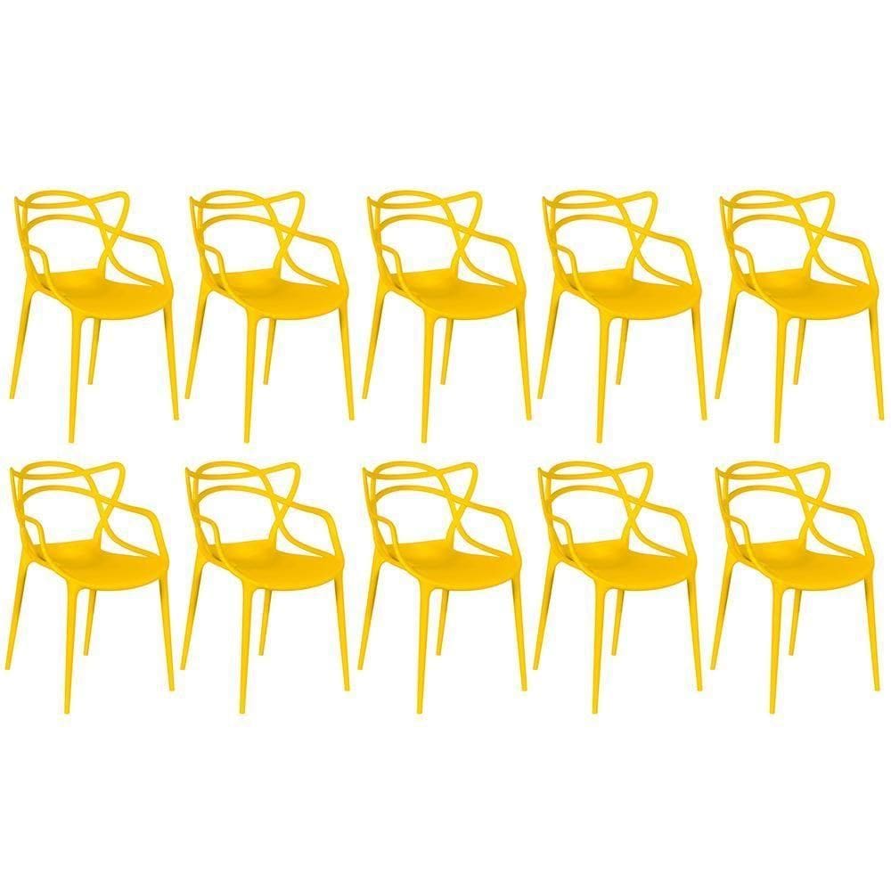 Kit 10 Cadeiras Allegra - Amarelo