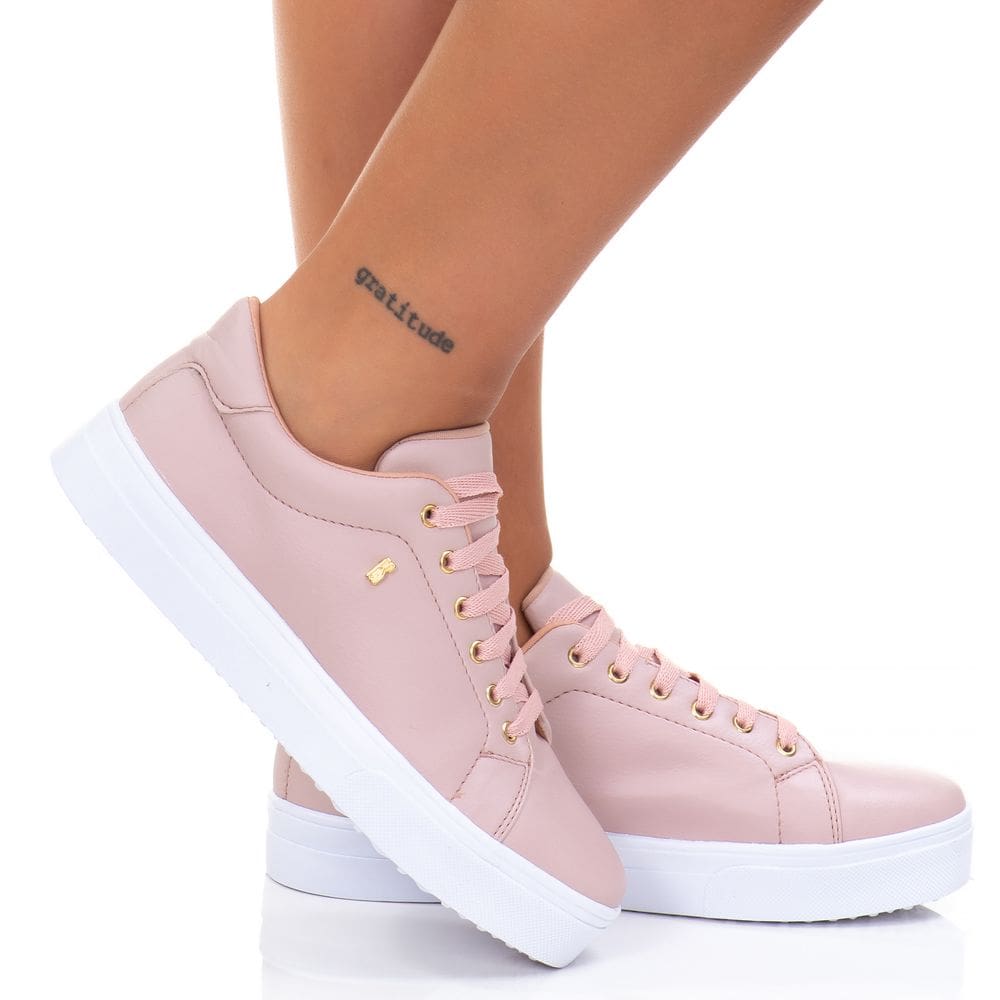 Tênis Feminino Casual Nude Estilo Shoes